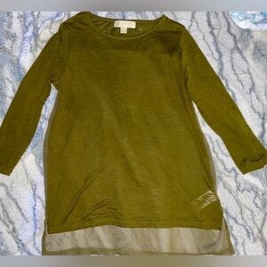 Micheal Kors Green 3/4 long sleeve Blouse (sz Sm)